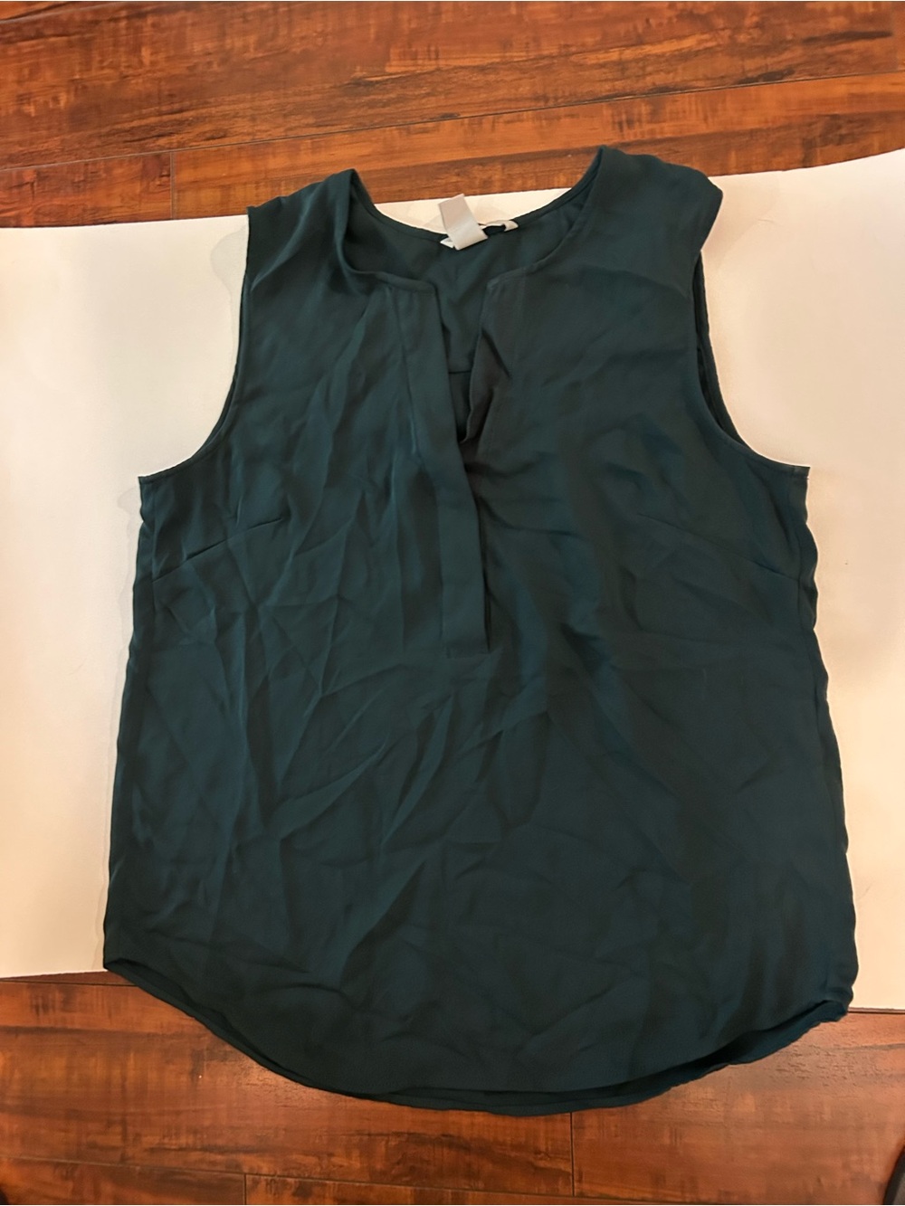 H&M Dark Teal Sleeveless Split-Neck Camisole